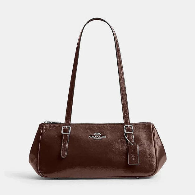 Coach Asher Shoulder Bag Glazed Leather-Silver-Maple