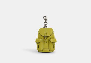 Signature Bag Charm - Gunmetal/Lime Green