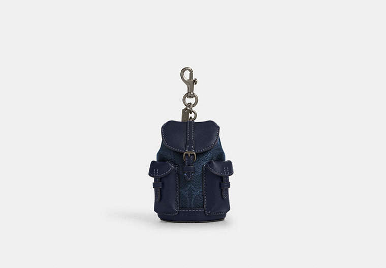 Signature Bag Charm - Gunmetal/Denim/Midnight Navy