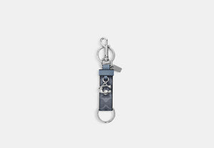 Trigger Snap Bag Charm In Signature Canvas With Charm - Silver/CHAMBRAY