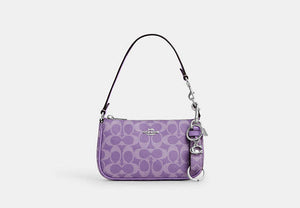 Trigger Snap Bag Charm In Signature Canvas With Charm - Silver/IRIS