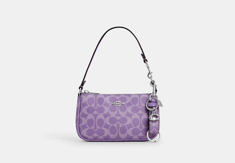 Mini Nolita Bag Charm In Signature Canvas - Silver/IRIS