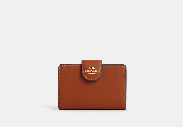 Medium Corner Zip Wallet - Gold/Tan
