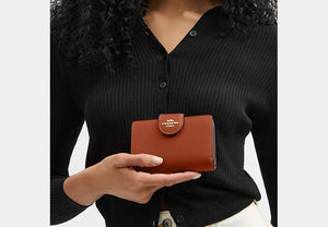 Medium Corner Zip Wallet - Gold/Tan