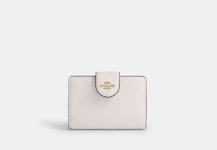 Medium Corner Zip Wallet - Gold/Chalk
