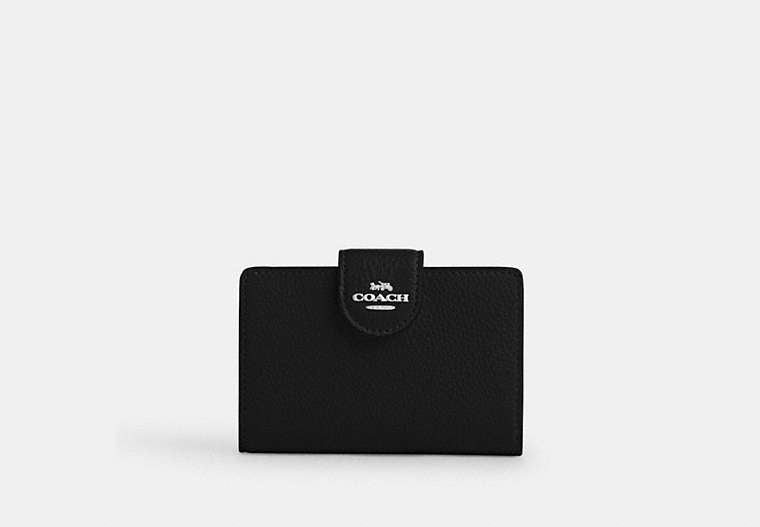 Medium Corner Zip Wallet - Silver/Black