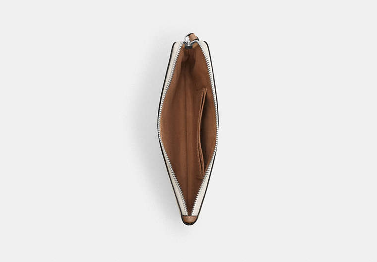 Large Corner Zip Wristlet - Silver/SAND/TAN