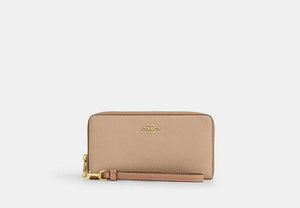 Long Zip Around Wallet - Gold/Cream/Peach