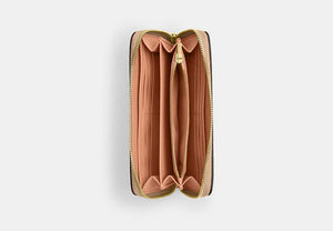 Long Zip Around Wallet - Gold/Cream/Peach