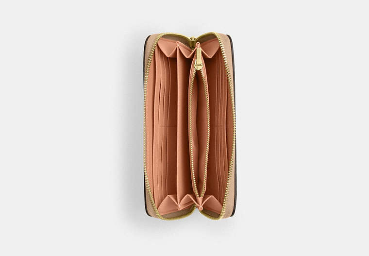 Long Zip Around Wallet - Gold/Cream/Peach