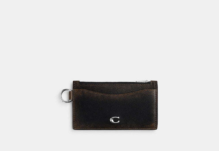 Zip Card Case - Black/Light Tan