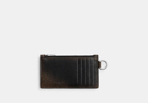 Zip Card Case - Black/Light Tan