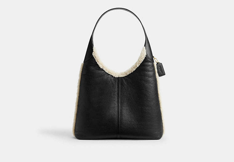Brooklyn Shoulder Bag 39 In Shearling - Brass/Black Natural