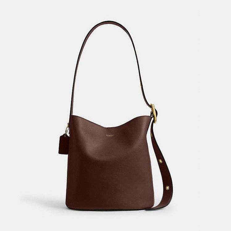 Coach Bleecker Bucket Bag Natural Grain Leather-Brass-Maple