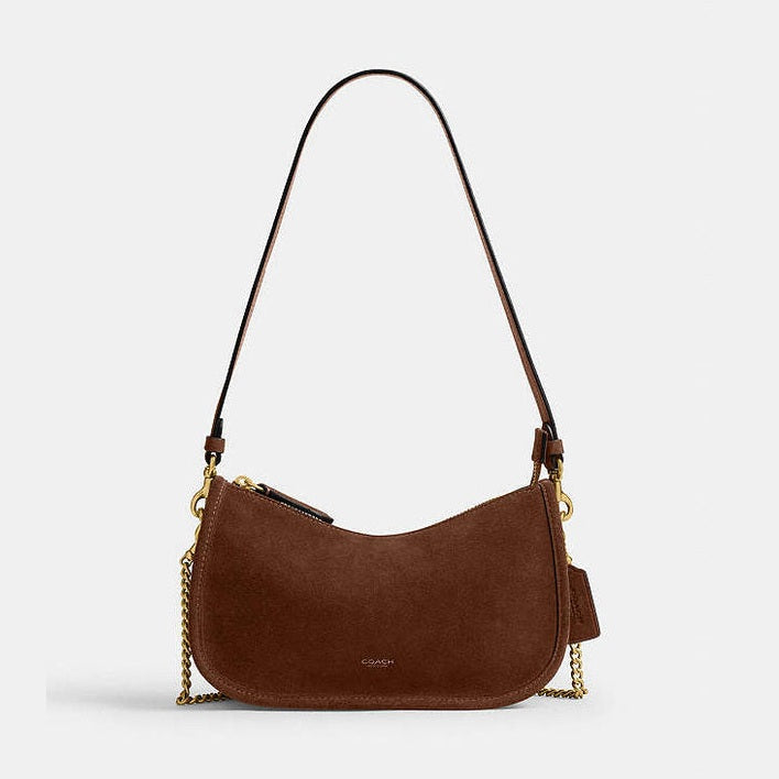 Coach Waverly Bag Suede-Brass-Warm Brown