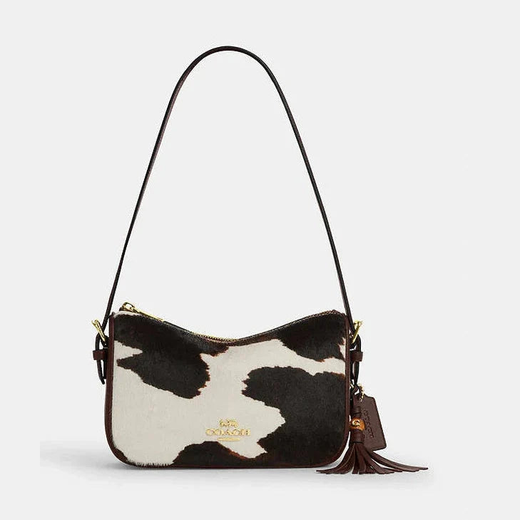Coach Kailey Shoulder Bag With Cow Print And Tassel Cow Printed Haircalf-Im-Cow Multi