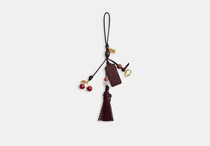 Signature Bag Charm - Brass/Merlot