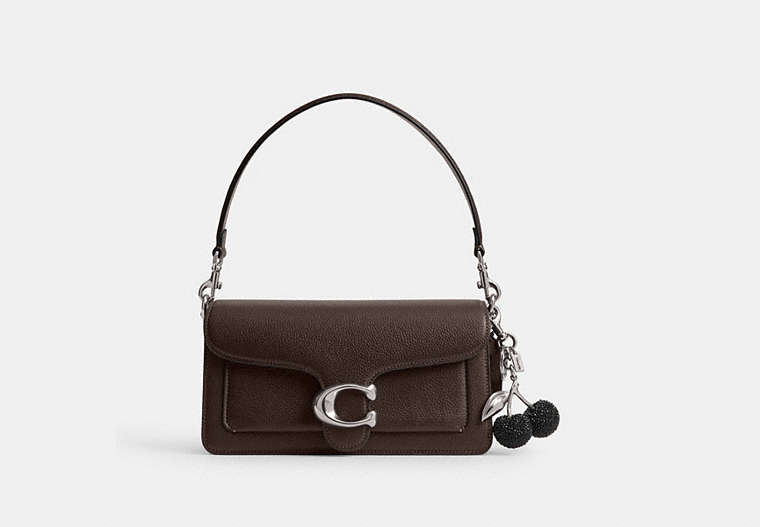 Crystal Cherry Bag Charm - Silver/Black