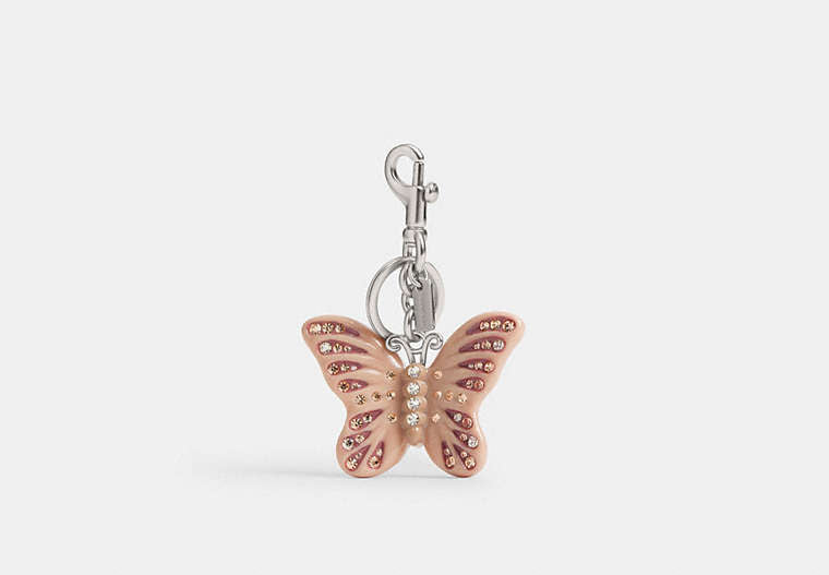 Butterfly Bag Charm - Silver/Cream