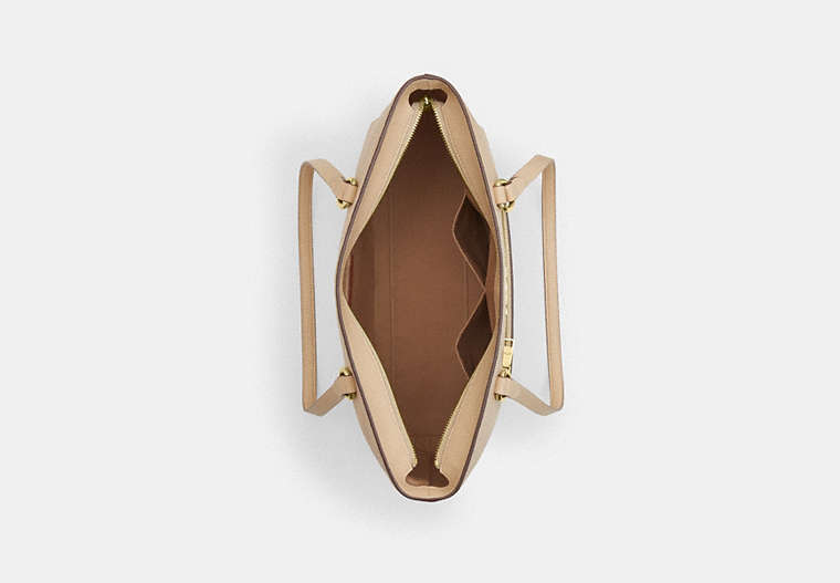 Station Tote Bag In Signature Leather - Gold/Oat