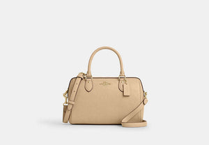 Rowan Satchel Bag In Signature Leather - Gold/Oat