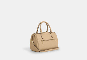 Rowan Satchel Bag In Signature Leather - Gold/Oat