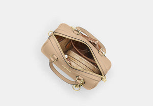 Rowan Satchel Bag In Signature Leather - Gold/Oat