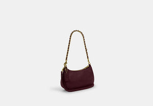 Teri Mini Crossbody Bag With Crystals - Gold/Dark Wine