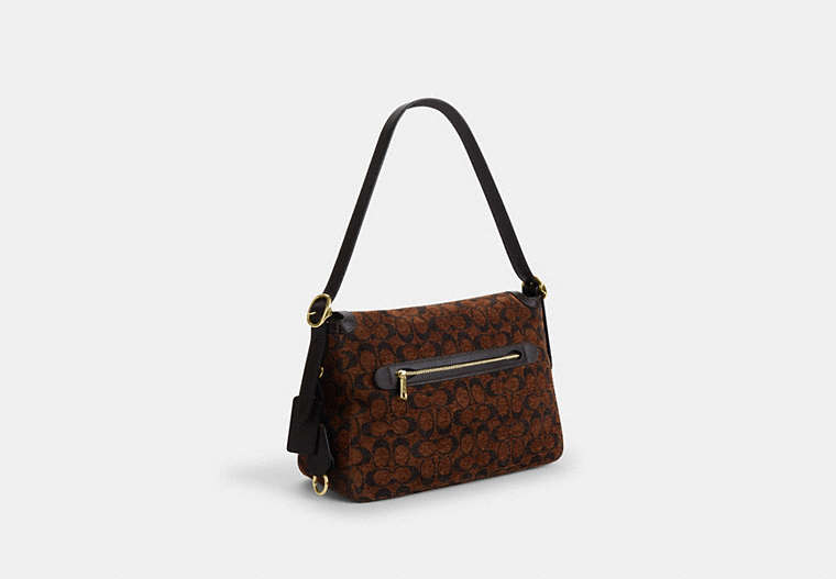 Etta Flap Bag In Signature Chenille - Gold/Truffle