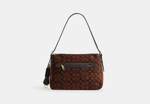 Etta Flap Bag In Signature Chenille - Gold/Truffle