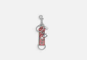 Carmen Bag Charm With Star Print - Silver/Dusty Pink Multi