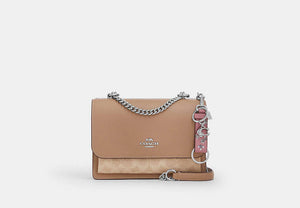 Carmen Bag Charm With Star Print - Silver/Dusty Pink Multi