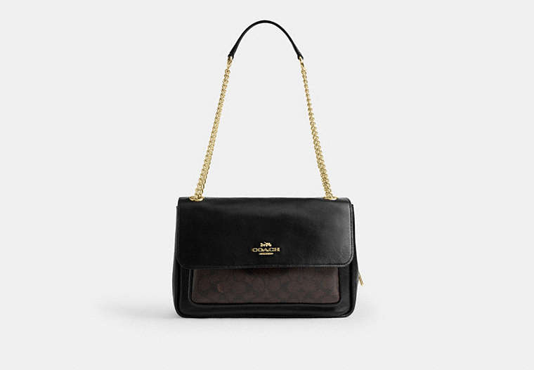 Elodie Crossbody Bag In Signature Canvas - Gold/Walnut/Black