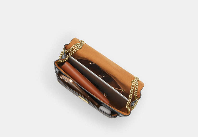 Elodie Crossbody Bag In Signature Canvas - Gold/Walnut/Black
