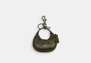 Carmen Bag Charm With Snake Print - Gunmetal/Olive Multi