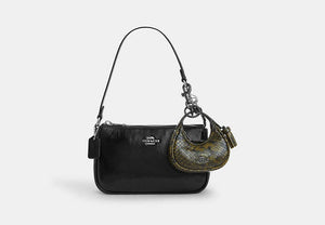 Carmen Bag Charm With Snake Print - Gunmetal/Olive Multi