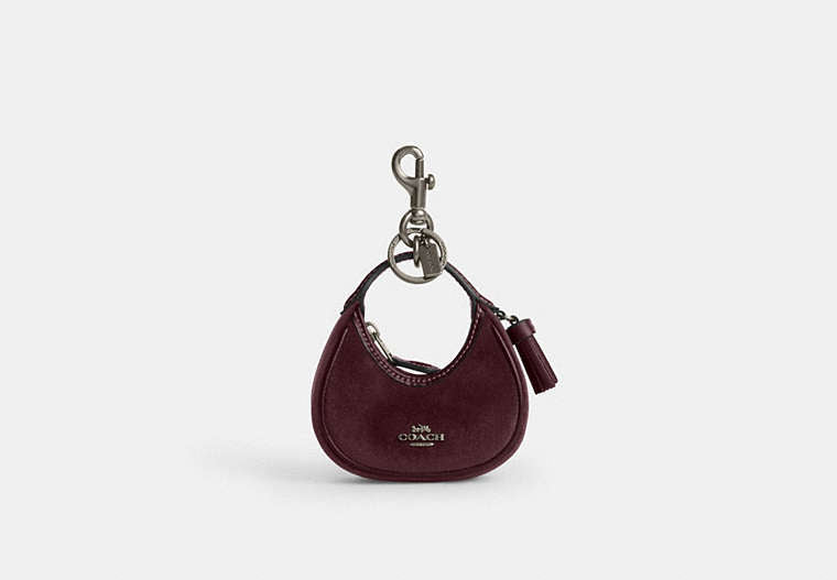 Carmen Bag Charm - Gunmetal/Burgundy