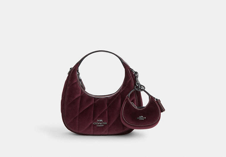 Signature Bag Charm - Gunmetal/Burgundy