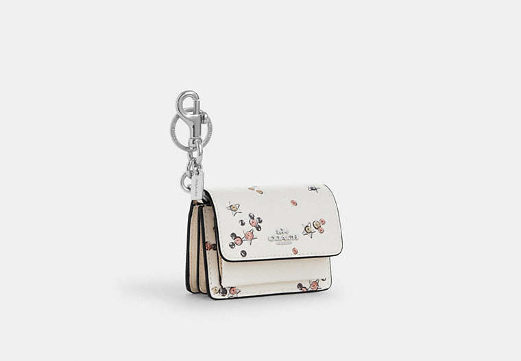 Klare Bag Charm With Star Print - Silver/Chalk Multi