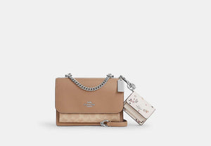 Klare Bag Charm With Star Print - Silver/Chalk Multi