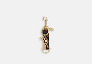Trigger Snap Bag Charm With Leopard Print - Gold/Leopard Multi