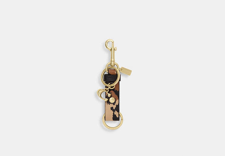 Trigger Snap Bag Charm With Leopard Print - Gold/Leopard Multi