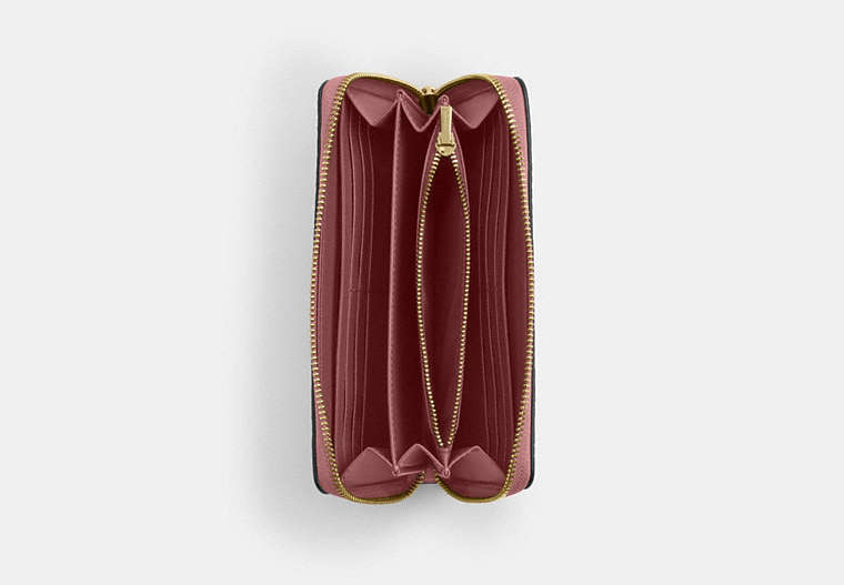 Long Zip Around Wallet - Gold/Peony