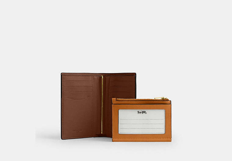 2-In-1 Wallet In Signature Chenille - Gold/Brown