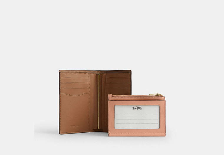 2-In-1 Wallet In Signature Chenille - Gold/Light Pink