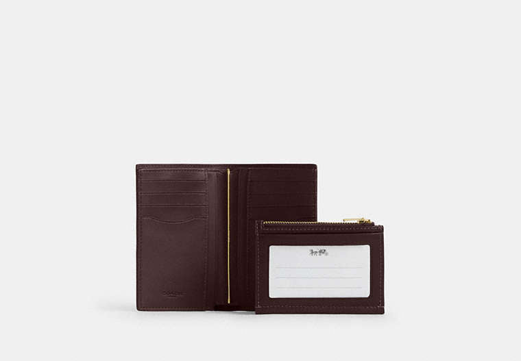 2-In-1 Wallet In Signature Chenille - Gold/Espresso