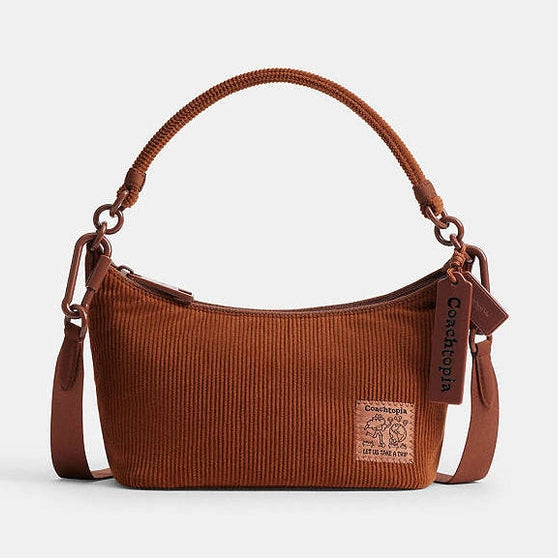 Coach Coachtopia Loop Shoulder Bag In Corduroy Brown Corduroy