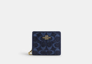 Snap Wallet In Signature Chenille - Gold/Navy