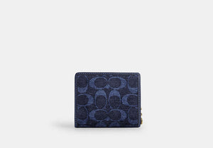 Snap Wallet In Signature Chenille - Gold/Navy