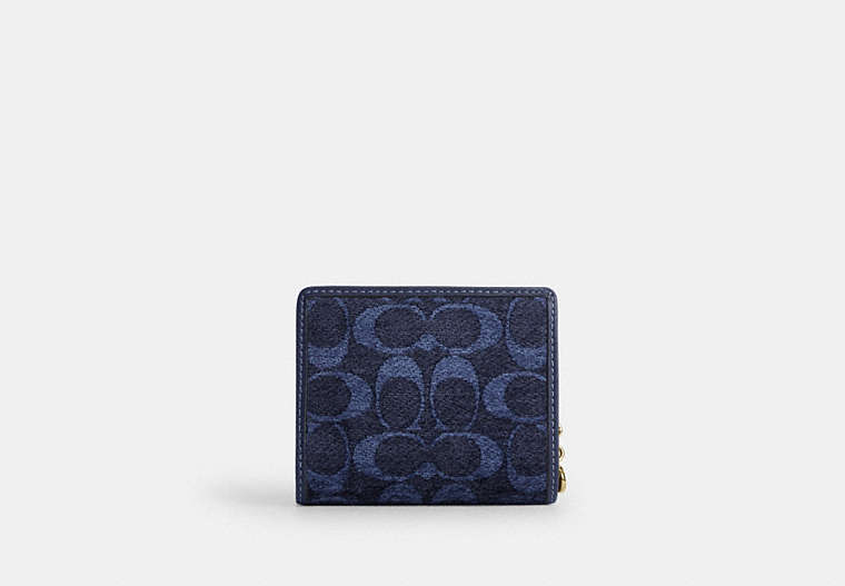 Snap Wallet In Signature Chenille - Gold/Navy